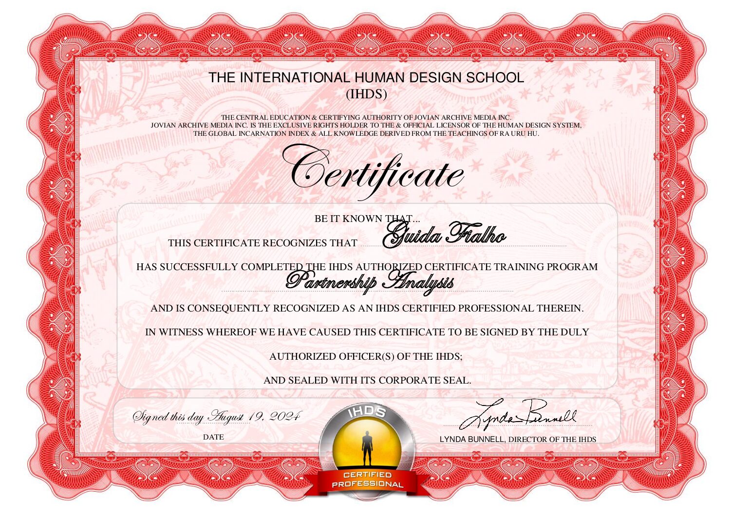 Guida Fialho Partnership Analysis Certificate